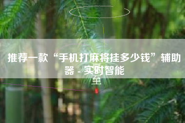 推荐一款“手机打麻将挂多少钱”辅助器 - 实时智能
