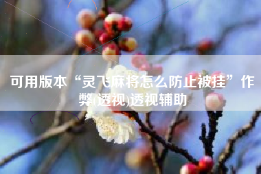 可用版本“灵飞麻将怎么防止被挂	”作弊(透视)透视辅助