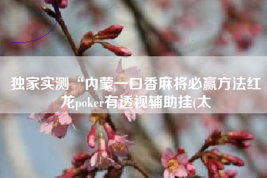 独家实测“内蒙一口香麻将必赢方法红龙poker有透视辅助挂(太