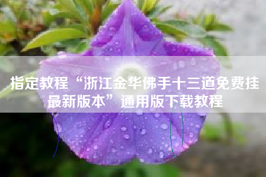 指定教程“浙江金华佛手十三道免费挂最新版本”通用版下载教程
