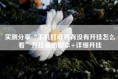 实测分享“手机打麻将有没有开挂怎么看”开挂辅助脚本+详细开挂