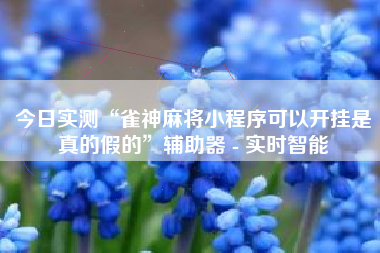 今日实测“雀神麻将小程序可以开挂是真的假的”辅助器 - 实时智能
