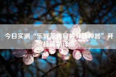 今日实测“乐驿茶坊麻将开挂神器”开挂辅助详细