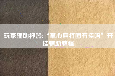 玩家辅助神器:“掌心麻将圈有挂吗”开挂辅助教程