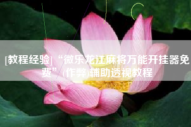 [教程经验]“微乐龙江麻将万能开挂器免费”(作弊)辅助透视教程