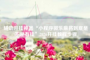 辅助开挂神器“小程序微乐麻将到底是不是有挂”2026开挂教程步骤