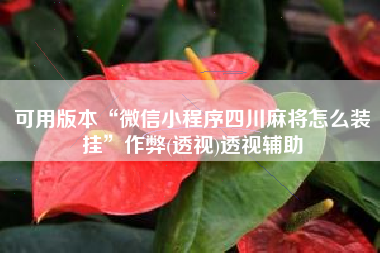 可用版本“微信小程序四川麻将怎么装挂”作弊(透视)透视辅助