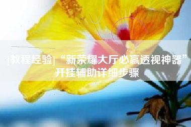 [教程经验]“新荣耀大厅必赢透视神器”开挂辅助详细步骤