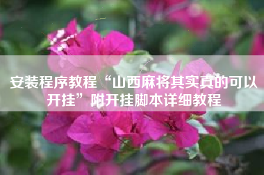 安装程序教程“山西麻将其实真的可以开挂”附开挂脚本详细教程