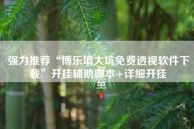 强力推荐“博乐填大坑免费透视软件下载	”开挂辅助脚本+详细开挂