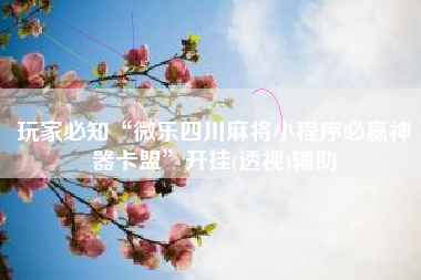 玩家必知“微乐四川麻将小程序必赢神器卡盟”开挂(透视)辅助