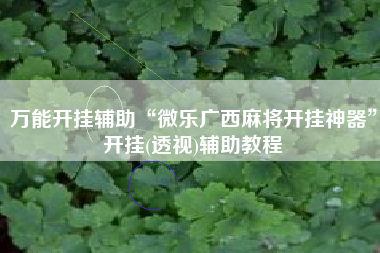 万能开挂辅助“微乐广西麻将开挂神器”开挂(透视)辅助教程