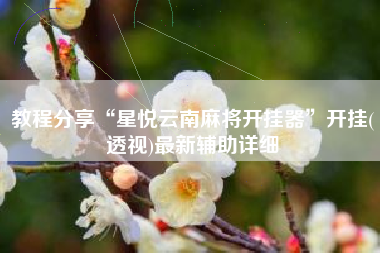 教程分享“星悦云南麻将开挂器	”开挂(透视)最新辅助详细