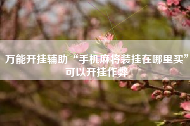 万能开挂辅助“手机麻将装挂在哪里买	”可以开挂作弊