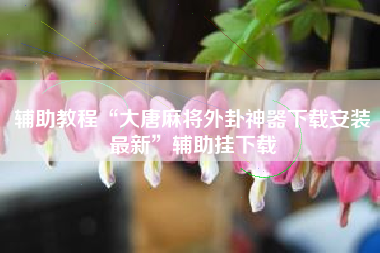 辅助教程“大唐麻将外卦神器下载安装最新	”辅助挂下载