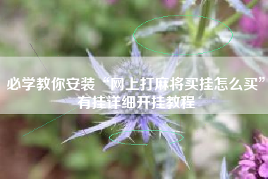 必学教你安装“网上打麻将买挂怎么买”有挂详细开挂教程