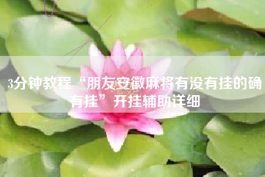 3分钟教程“朋友安徽麻将有没有挂的确有挂”开挂辅助详细