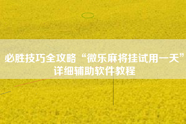 必胜技巧全攻略“微乐麻将挂试用一天	”详细辅助软件教程