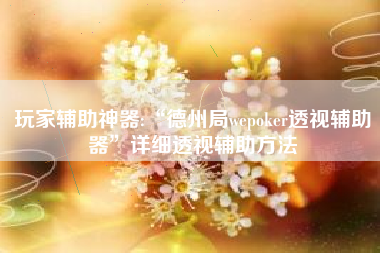 玩家辅助神器:“德州局wepoker透视辅助器	”详细透视辅助方法