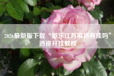 2026最新版下载“微乐江苏麻将有挂吗	”透视开挂教程