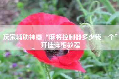 玩家辅助神器“麻将控制器多少钱一个”开挂详细教程