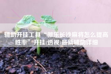 辅助开挂工具“微乐长沙麻将怎么提高胜率	”开挂(透视)最新辅助详细