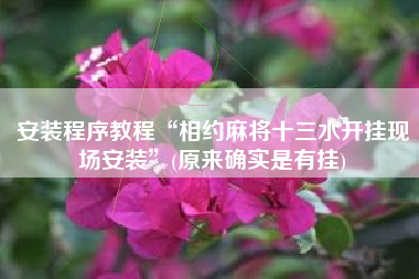 安装程序教程“相约麻将十三水开挂现场安装	”(原来确实是有挂)