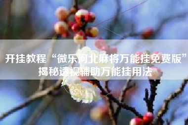 开挂教程“微乐河北麻将万能挂免费版”揭秘透视辅助万能挂用法