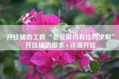 开挂辅助工具“老友麻将有挂吗求解”开挂辅助脚本+详细开挂