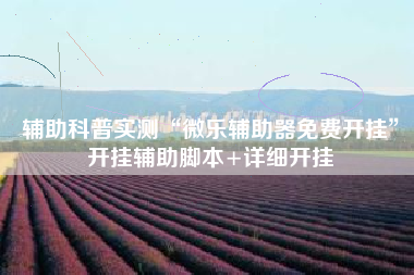 辅助科普实测“微乐辅助器免费开挂	”开挂辅助脚本+详细开挂