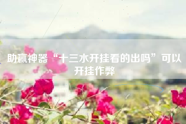 助赢神器“十三水开挂看的出吗”可以开挂作弊