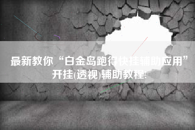 最新教你“白金岛跑得快挂辅助应用	”开挂(透视)辅助教程!