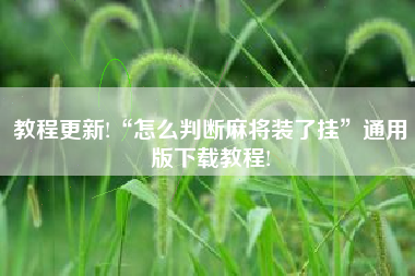 教程更新!“怎么判断麻将装了挂”通用版下载教程! 教程更新!“怎么判断麻将装了挂”通用版下载教程!