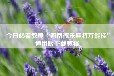 今日必看教程“河南微乐麻将万能挂”通用版下载教程!