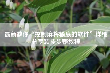 最新教你“控制麻将输赢的软件”详细分享装挂步骤教程