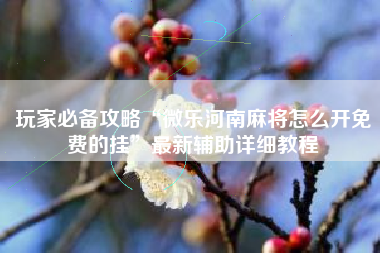 玩家必备攻略“微乐河南麻将怎么开免费的挂”最新辅助详细教程 玩家必备攻略“微乐河南麻将怎么开免费的挂”最新辅助详细教程