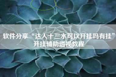 软件分享“达人十三水可以开挂吗有挂”开挂辅助透视教程 软件分享“达人十三水可以开挂吗有挂”开挂辅助透视教程