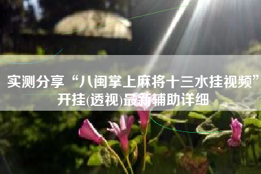 实测分享“八闽掌上麻将十三水挂视频”开挂(透视)最新辅助详细