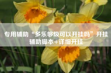 专用辅助“多乐够级可以开挂吗	”开挂辅助脚本+详细开挂