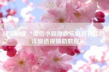 玩家必搜“微信小程序欢乐麻将有挂吗”详细透视辅助教程