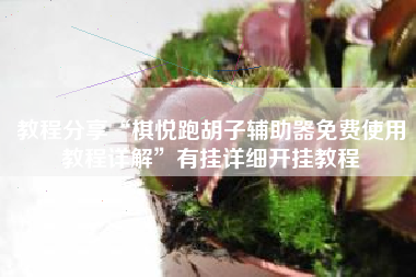 教程分享“棋悦跑胡子辅助器免费使用教程详解”有挂详细开挂教程