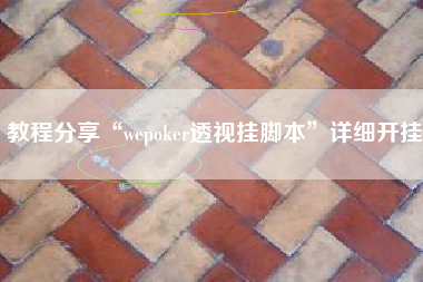 教程分享“wepoker透视挂脚本”详细开挂