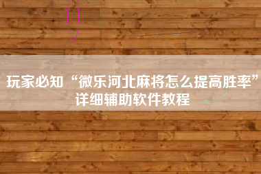 玩家必知“微乐河北麻将怎么提高胜率	”详细辅助软件教程
