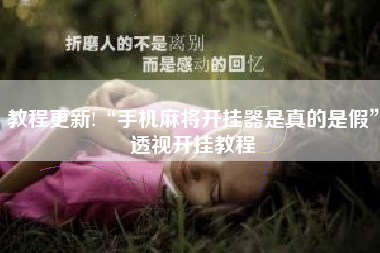 教程更新!“手机麻将开挂器是真的是假”透视开挂教程