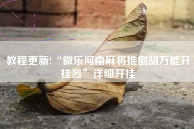 教程更新!“微乐河南麻将推倒胡万能开挂器”详细开挂