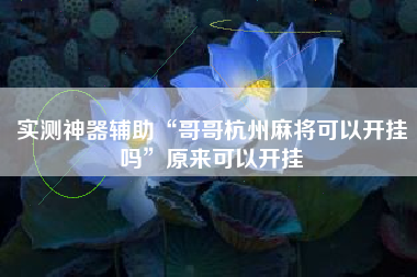 实测神器辅助“哥哥杭州麻将可以开挂吗”原来可以开挂