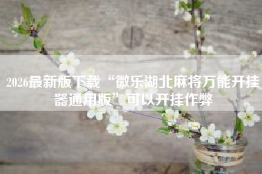 2026最新版下载“微乐湖北麻将万能开挂器通用版”可以开挂作弊