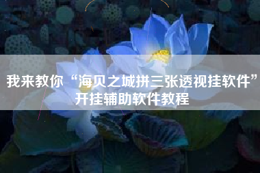 我来教你“海贝之城拼三张透视挂软件”开挂辅助软件教程