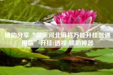 辅助分享“微乐河北麻将万能开挂器通用版”开挂(透视)辅助神器