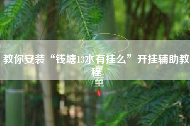 教你安装“钱塘13水有挂么	”开挂辅助教程